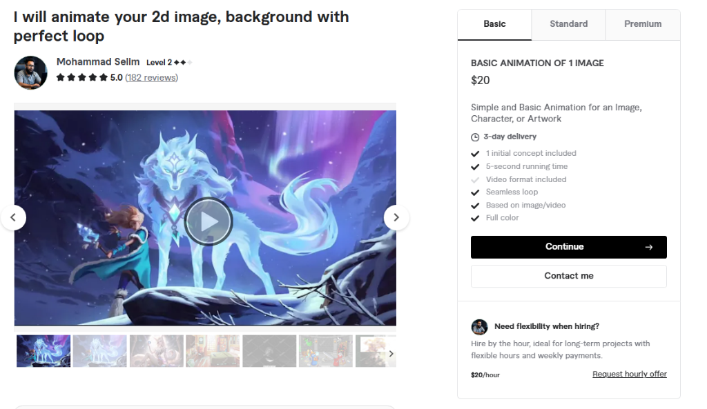 I will animate your 2d image, background with perfect loop